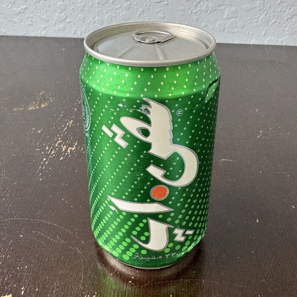 7-Up Vintage Saudi Arabia Can Empty w Pull Tab Intact UAFA Desert Storm Era